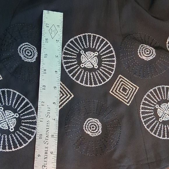 Point Zero Black Skirt with Silver Circular Embroidery 4042 - Picture 6 of 7